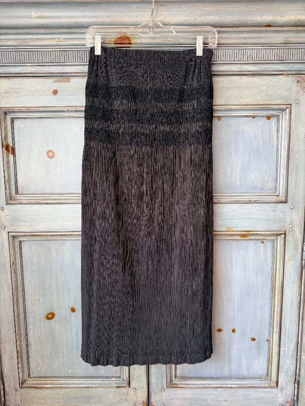 Vintage Issey Miyake Black Pleated Midi Skirt Size 3 /M Made in Japan - Picture 2 of 10